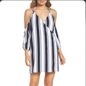 ALI & JAY Striped Cold Shoulder Midi Shift NWT